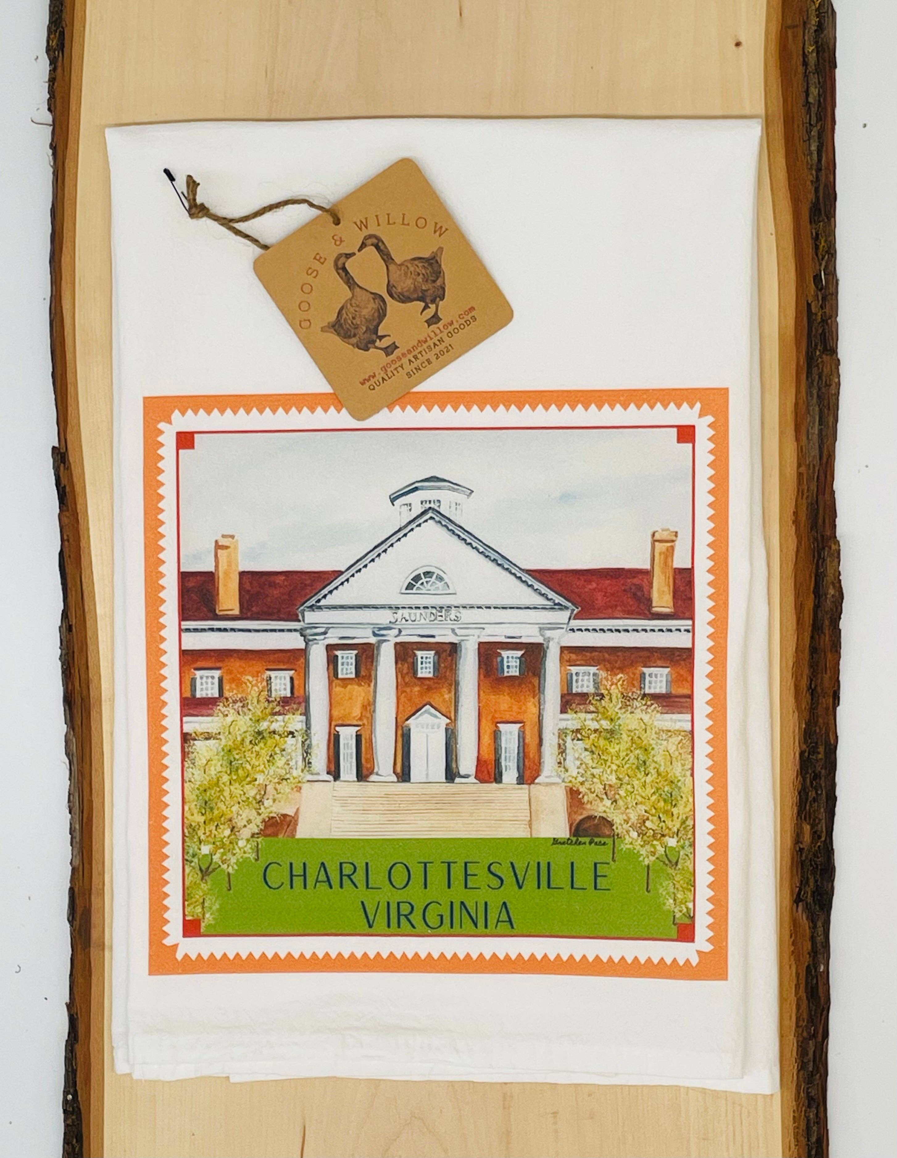 Goose and Willow - Wholesale Tea Towel - Flour Sack Towel - UVA Darden Saunders Hall1