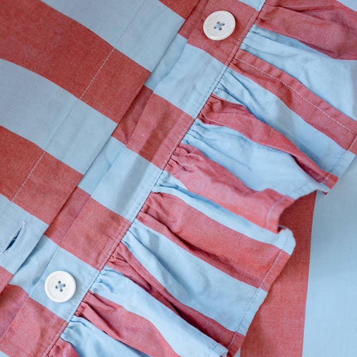 TBCo - Wholesale Duvet Cover - Cotton Duvet Cover in Blue & Red Stripe