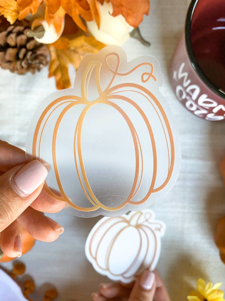 Autocollant Citrouille Transparent pour la vente par Created By Christine