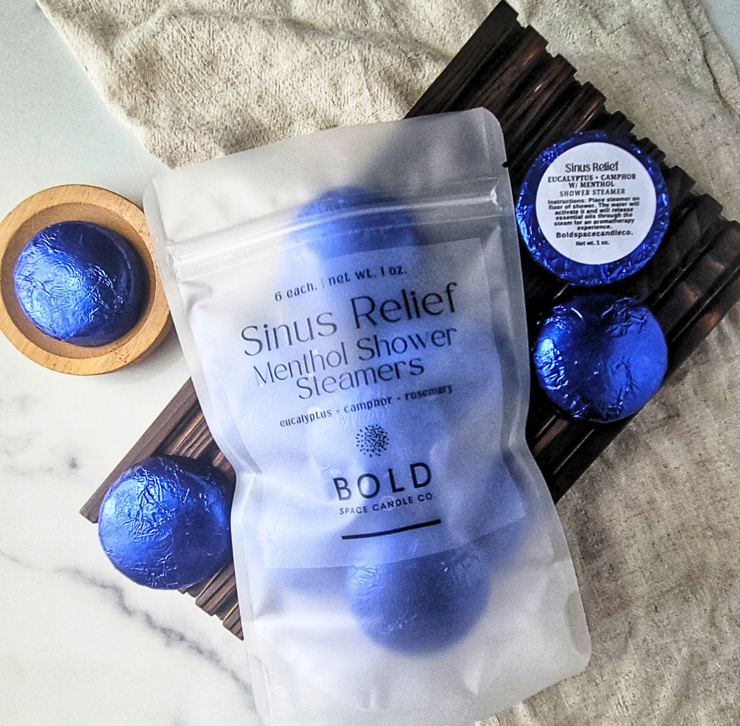 Bold Space Candle Co. - Wholesale Shower Steamer/Bomb - Sinus Relief Shower Steamer – Eucalyptus & Rosemary- 6 pack3