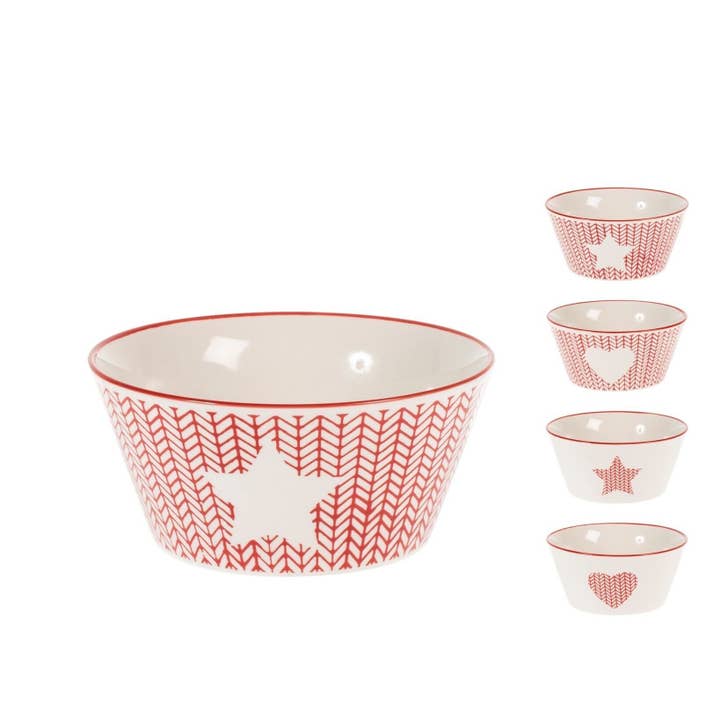 H&H - Wholesale Kom - Bolo Haakwerk In Nieuw Bone China Assorti Decor cc 470