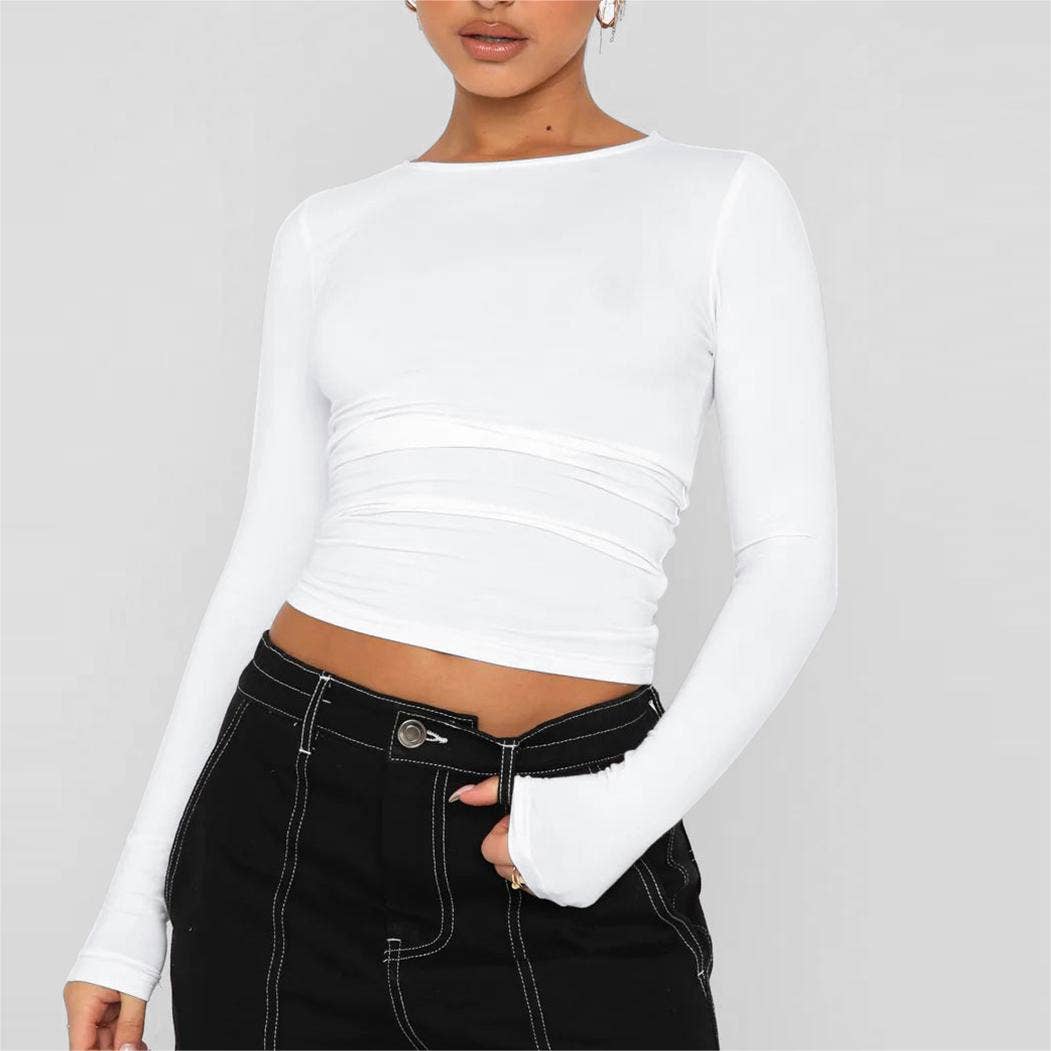 Rosa Clothing - Vente T-shirt – femme - t-shirt basique à manches longues et coupe ajustée pour femmes11