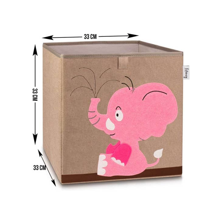 Zenker - Wholesale Storage Bin - Kids & Baby - Fabric storage box for children "pink elephant", compatible with Ikea Kallax Lifeney2