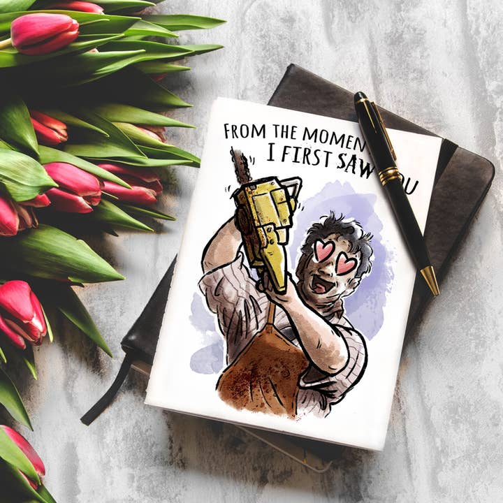 Aaron Millard Illustration - Wholesale Valentine's Day Card - "When I first Saw You" - Horror Trope Funny Valentine Card3