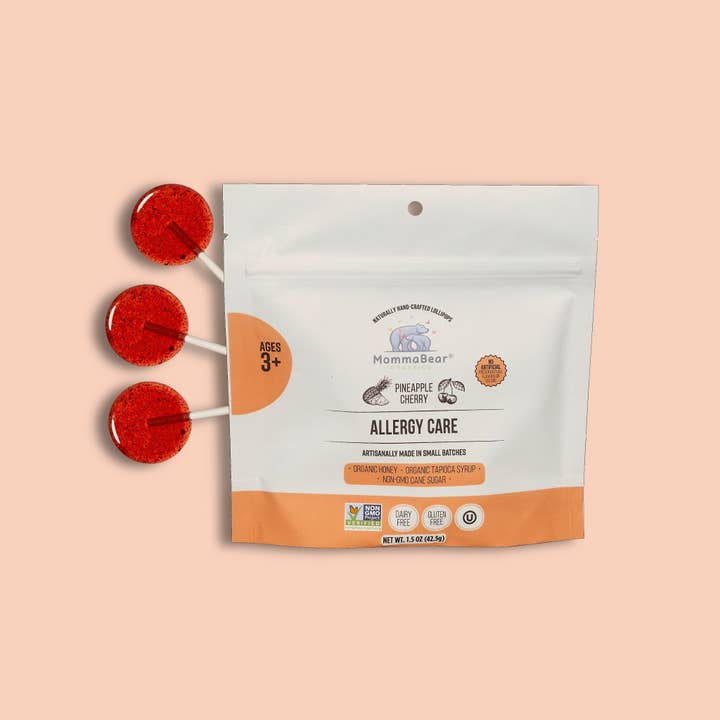 MommaBear Organics - Wholesale Lollipop - Allergy Relief Lollipops; Pineapple, Wild Cherry, Hibiscus1