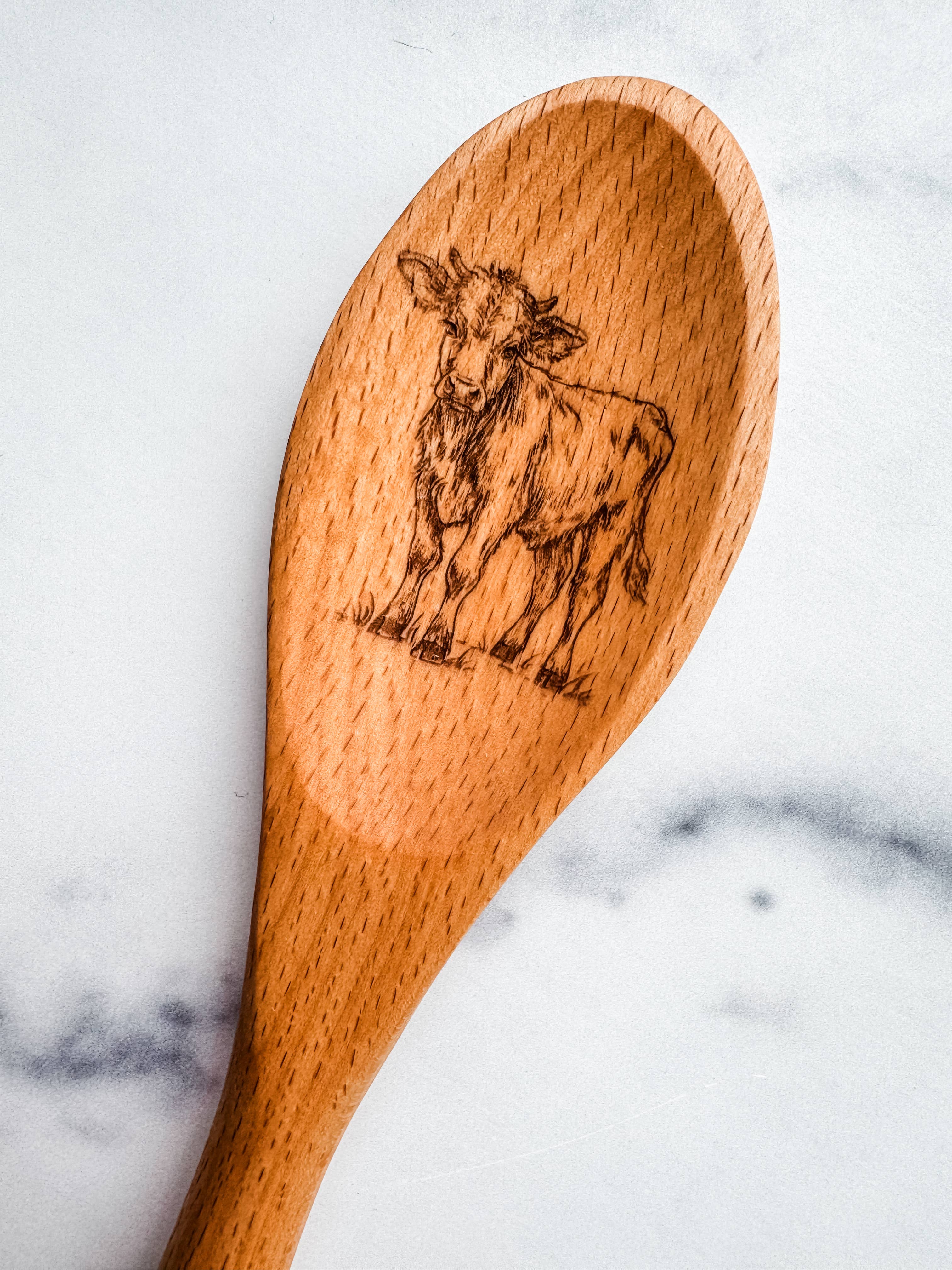 Wood & Ash - Wholesale Kitchen Spoon - Farm Animal Wooden Spoons0