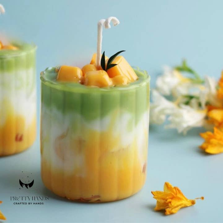 Mango Matcha Latte Candle | Handmade Candle | Vegan Candle for wholesale by Pretty Hands