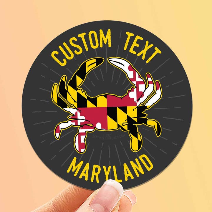 Sentinel Supply - Vendita all'ingrosso Adesivo - Adesivo personalizzato Maryland Crab - Decalcomania Name Drop Chesapeake0