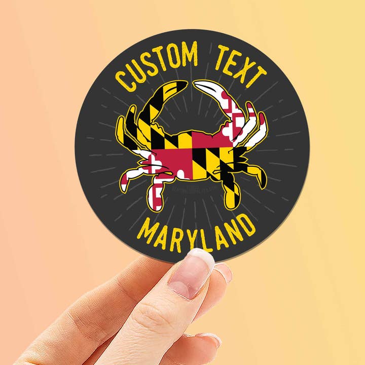 Sentinel Supply - Wholesale Sticker - Custom Maryland Crab Sticker - Name Drop Chesapeake Decal