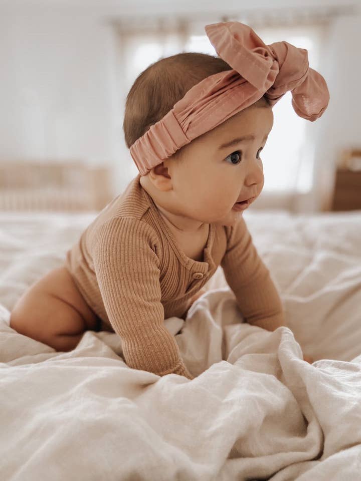 Dusty Pink Topknot for wholesale by Mae and Rae Bows