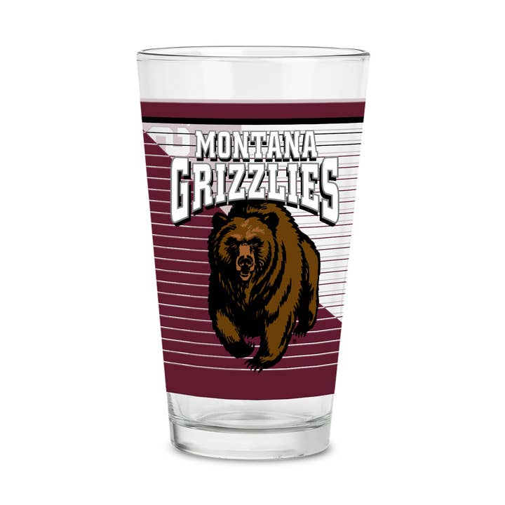 NCAA Montana Grizzlies 16 oz Pint Glass for wholesale by Rico Industries