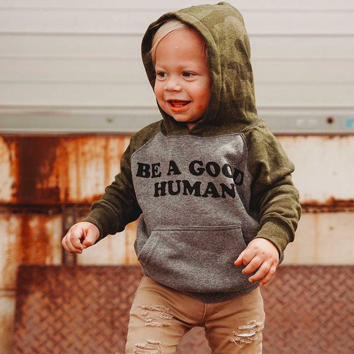 Rivet Apparel Co. - Wholesale Hoodie - Kids - Be a Good Human Kids Pullover Hoodie1