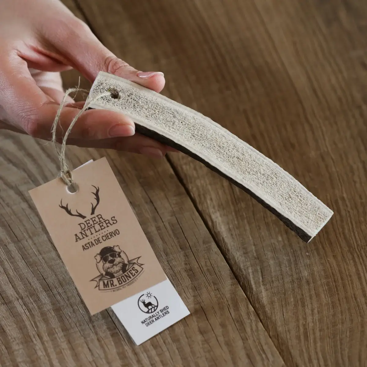 Mr.Bones - Natural Pet Products - Vendita all'ingrosso Osso/pelle di manzo - Cani - Masticativo naturale per cani - Corno di cervo spaccato5