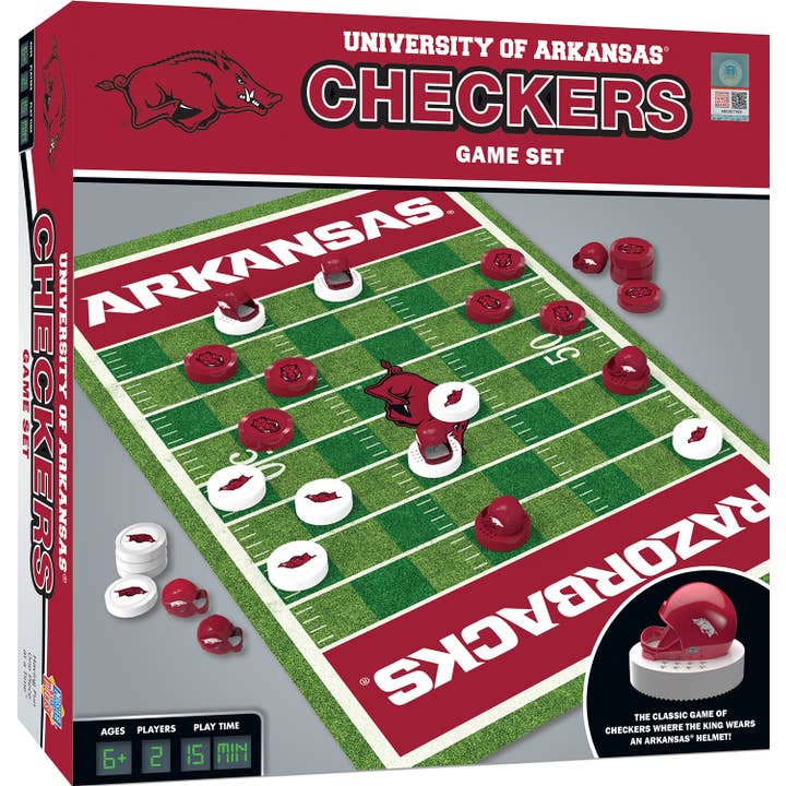 Arkansas Razorbacks Checkers Board Game for wholesale by Masterpieces Puzzles
