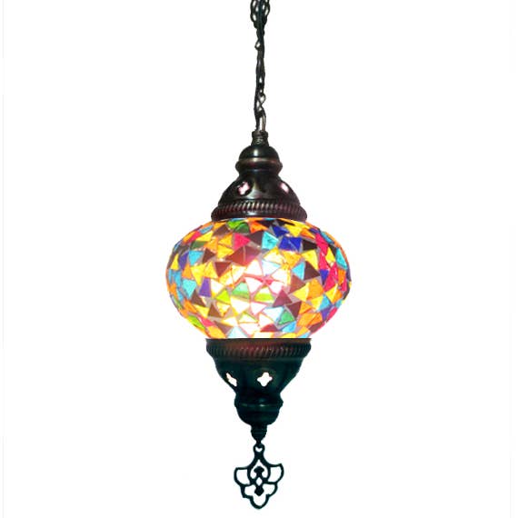 Multi Colored Triangle Pattern With Size 2 Globe Chandelier for wholesale by Access by Mediterranean Concepts