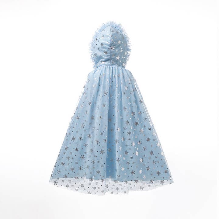 Auraquise - Wholesale Cape - Kids - Girls Winter Princess Hooded Cape – Sparkly Snowflake Cloak Coat for Dress Up & Parties7