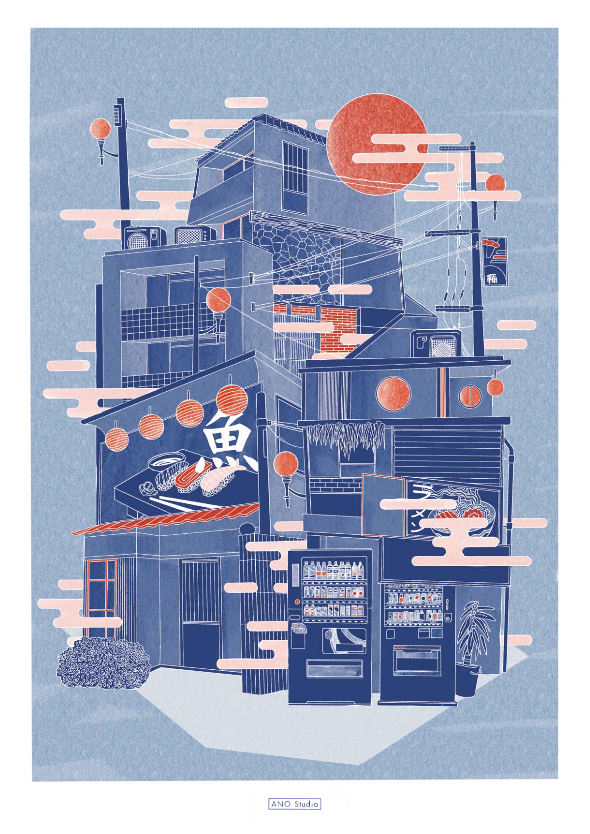 ANO Studio - Wholesale Art Print - A3 Machizukuri Art Print1