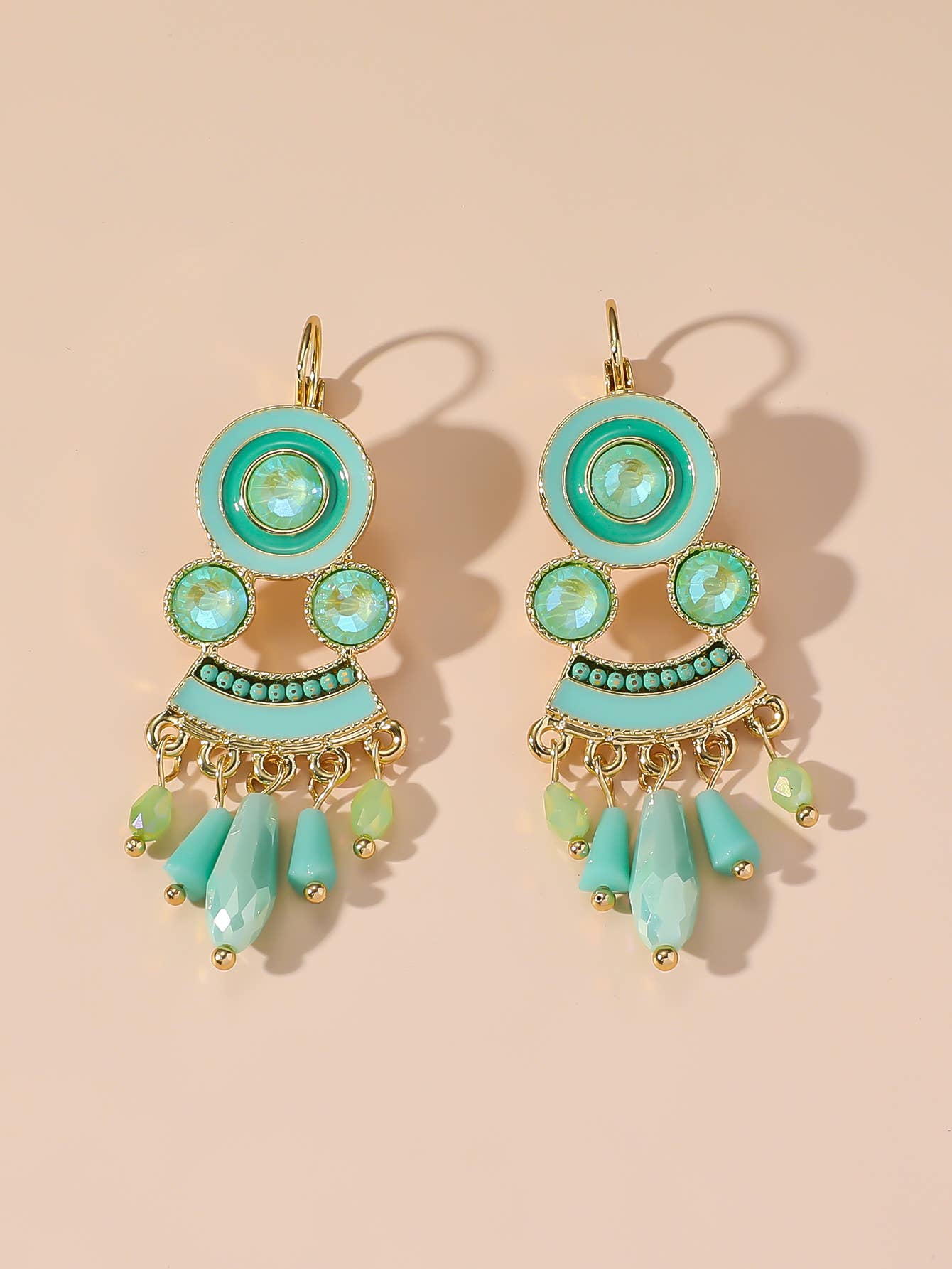 Blossom bijoux - Venta al por mayor Pendientes colgantes - Pendientes tipo sleeper de metal dorado 24PEBOL0477