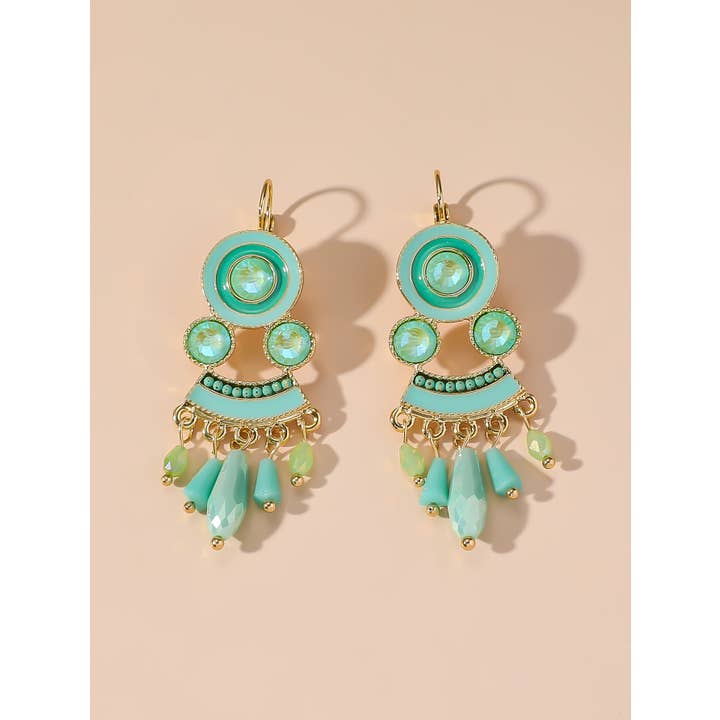 Blossom bijoux - Venta al por mayor Pendientes colgantes - Pendientes tipo sleeper de metal dorado 24PEBOL0477