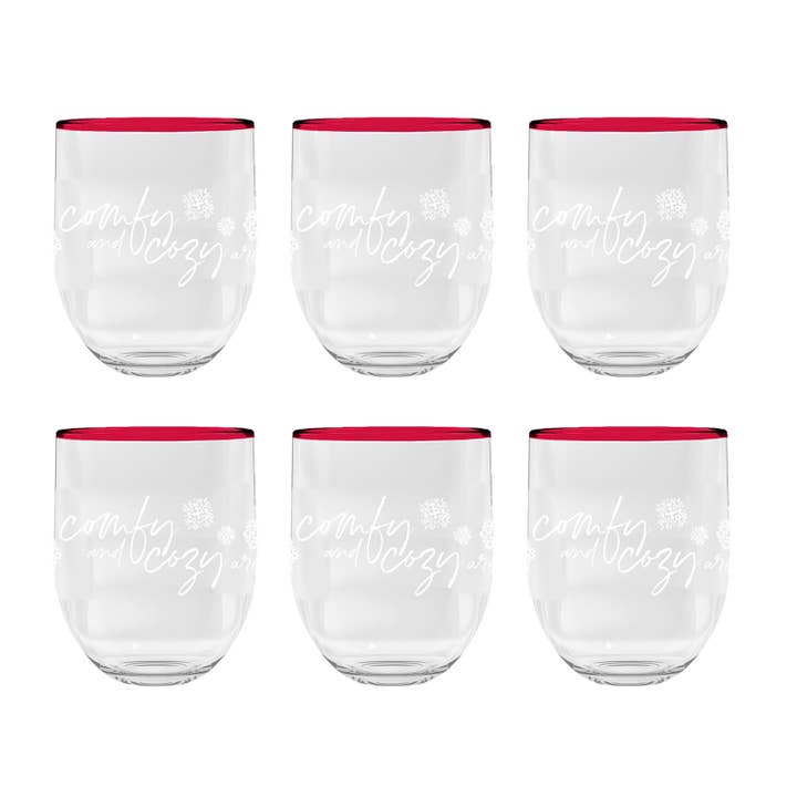 Holiday Cozy Stemless 50% off for wholesale by Abode Homewares by TarHong