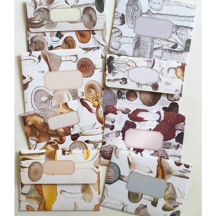 Artistry Cards - Wholesale Stationery/Notecard Set - Boxed Set of 8 Vintage Mushroom Greeting Cards1