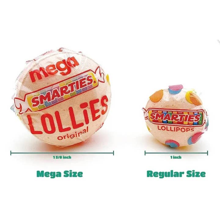 O'Shea's Candies Sweet Shop - Wholesale Hard Candy - Nostalgic 1937 Smarties Mega Pop 60CT Canister Tub Display