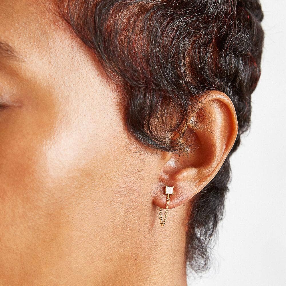 Admiral Row Jewelry - Wholesale Huggie Earrings - Cz Chain Huggie Earrings - Fall Jewelry1