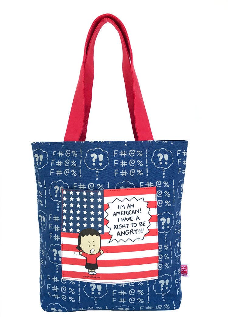 Angry Little Girls - Wholesale Tote Bag - Women's - I'm an American I Have a Right To Be Angry! tote bag and wallet set1