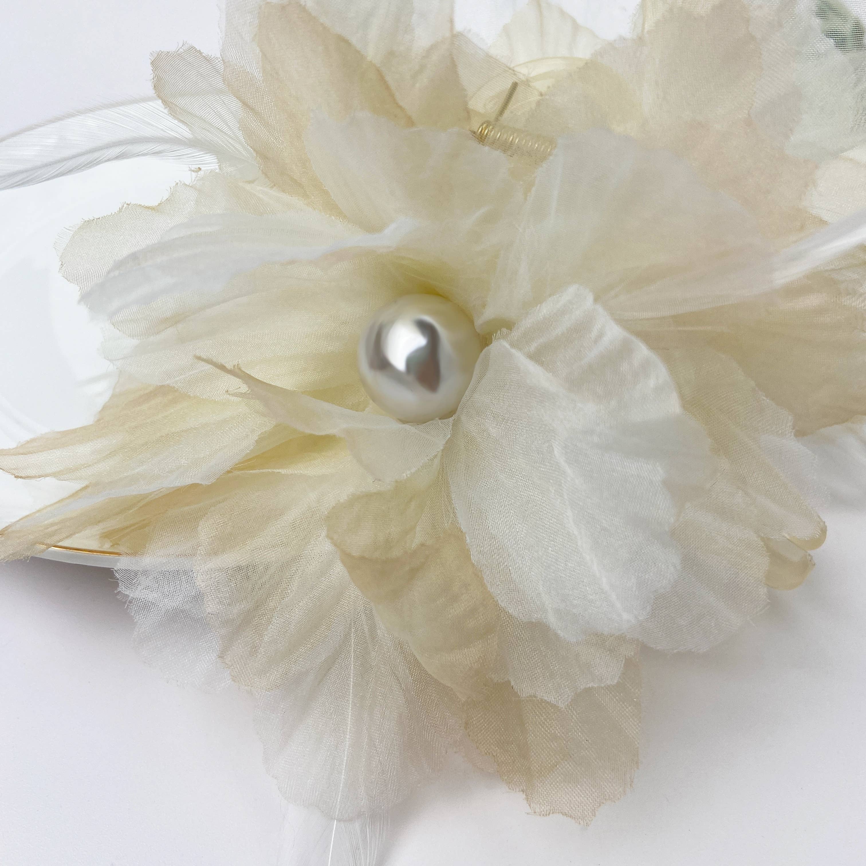 TheDivaSoap – Großhandel Haarclip – Damen – Haarspange mit Perlenfederblüte3