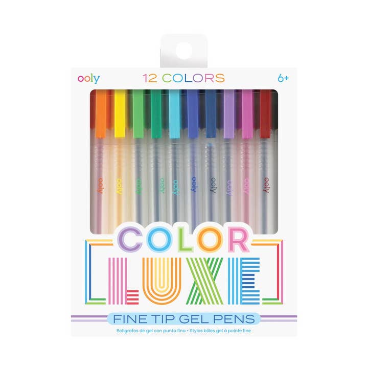 Color Luxe: Bolígrafos de Gel de Punta Fina (Juego de 12) para venta al por mayor de OOLY
