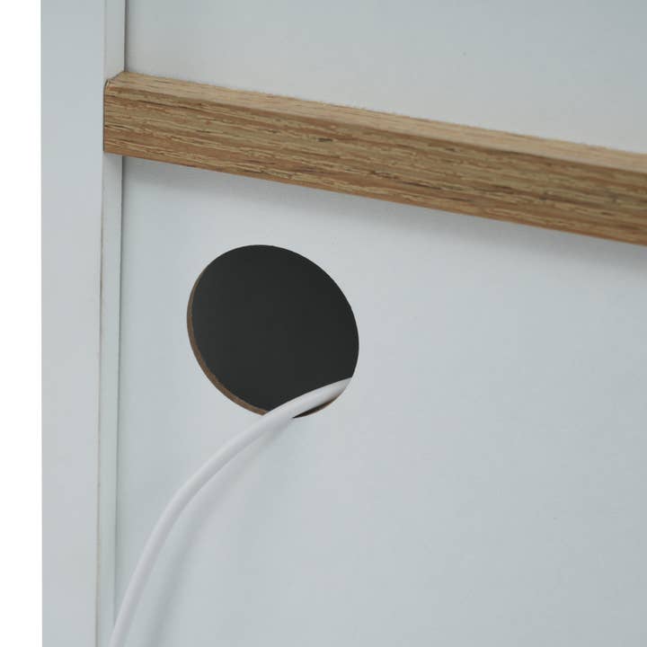 Urban Meuble - Wholesale Sideboard - Modern white rotating extendable bar table with storage and LED light strip THRUTELS WHITE23