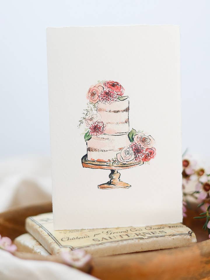 Let them eat cake - Tarjeta de feliz cumpleaños para venta al por mayor de Sophie Amelia Creates