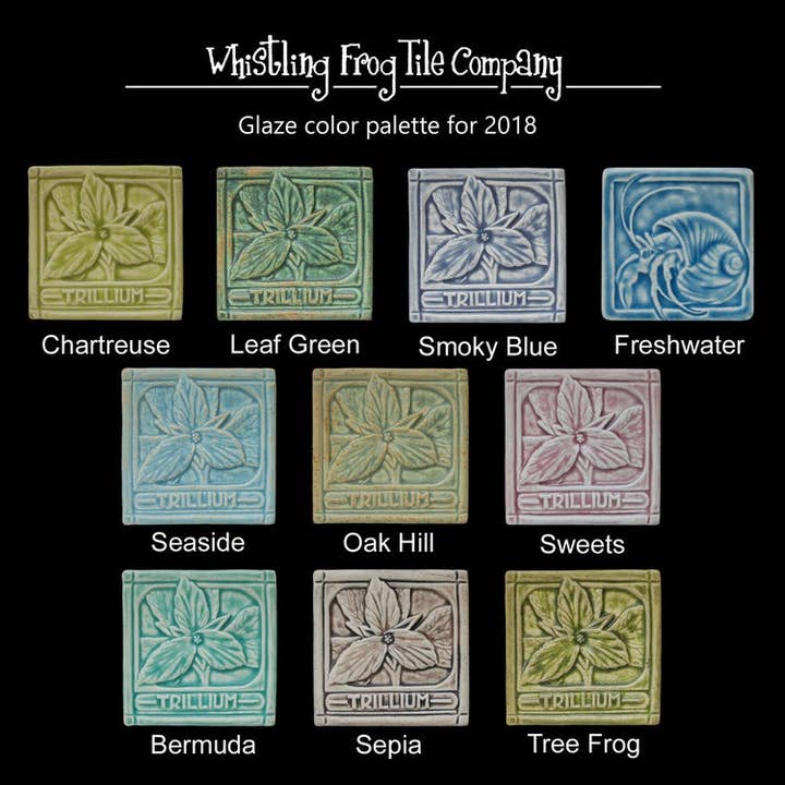 Whistling Frog Tile Inc. – wholesale Wall tile – Letter M Tile, William Morris Style 4x4"2