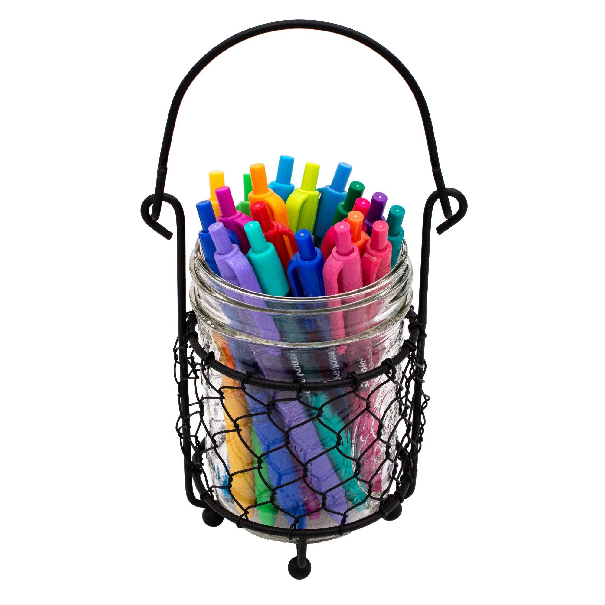 Mason Jar Lifestyle - Wholesale Jar - Single Pint Jar Caddy with Chicken Wire for Hanging or Carrying One Mason Jar4