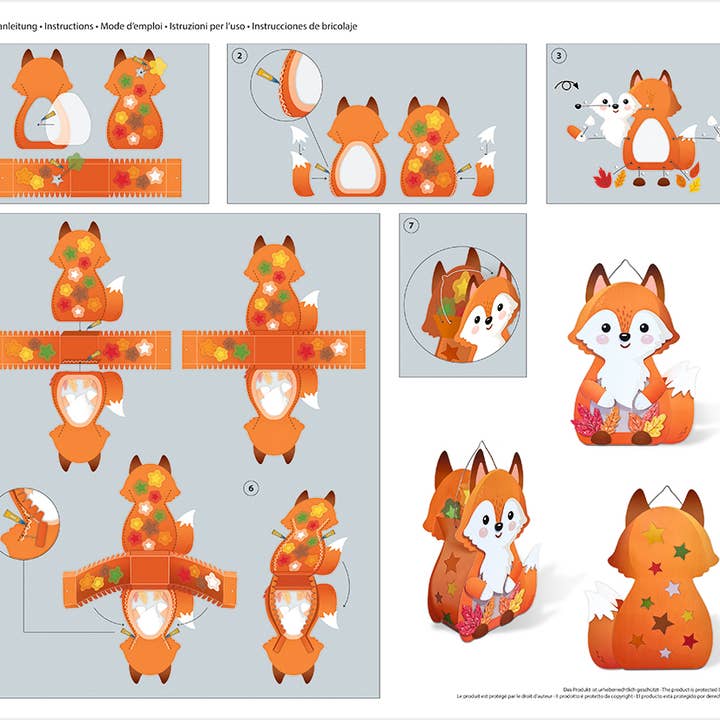 URSUS® / Buntpapierfabrik Ludwig Bähr GmbH & Co. KG - Wholesale DIY Craft Kit - Lantern craft kit “Fox”1
