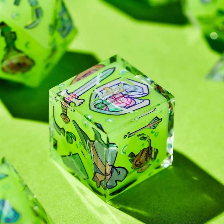 Dispel Dice - Wholesale Dice - Death By Ooze 7-Piece Iconic Dice Set9