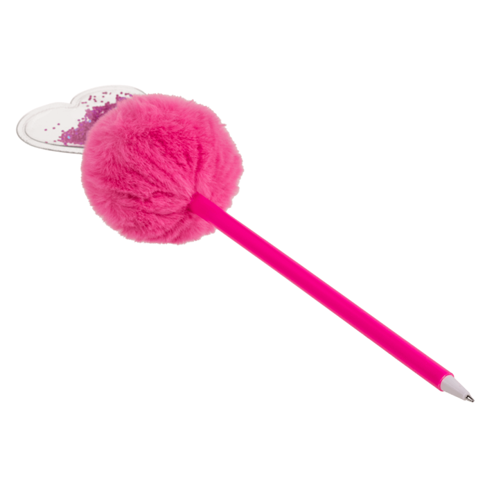 Out of the blue KG – wholesale Pen – Pen, Glitter Heart Pom Pom,1