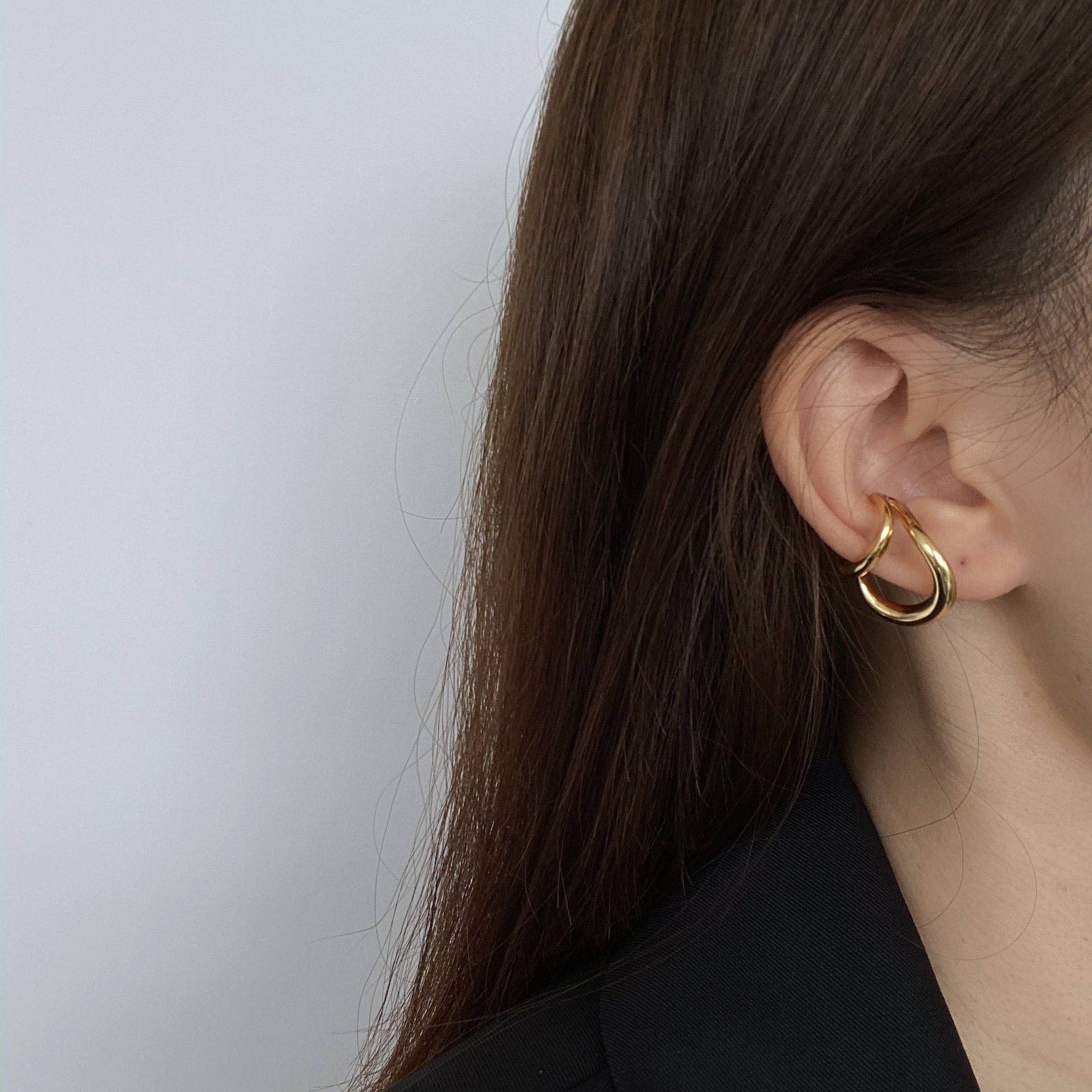 LanLivia - Wholesale Cuff/Wrap Earrings - Unique design double line golden n silver ear cuff-one piece5