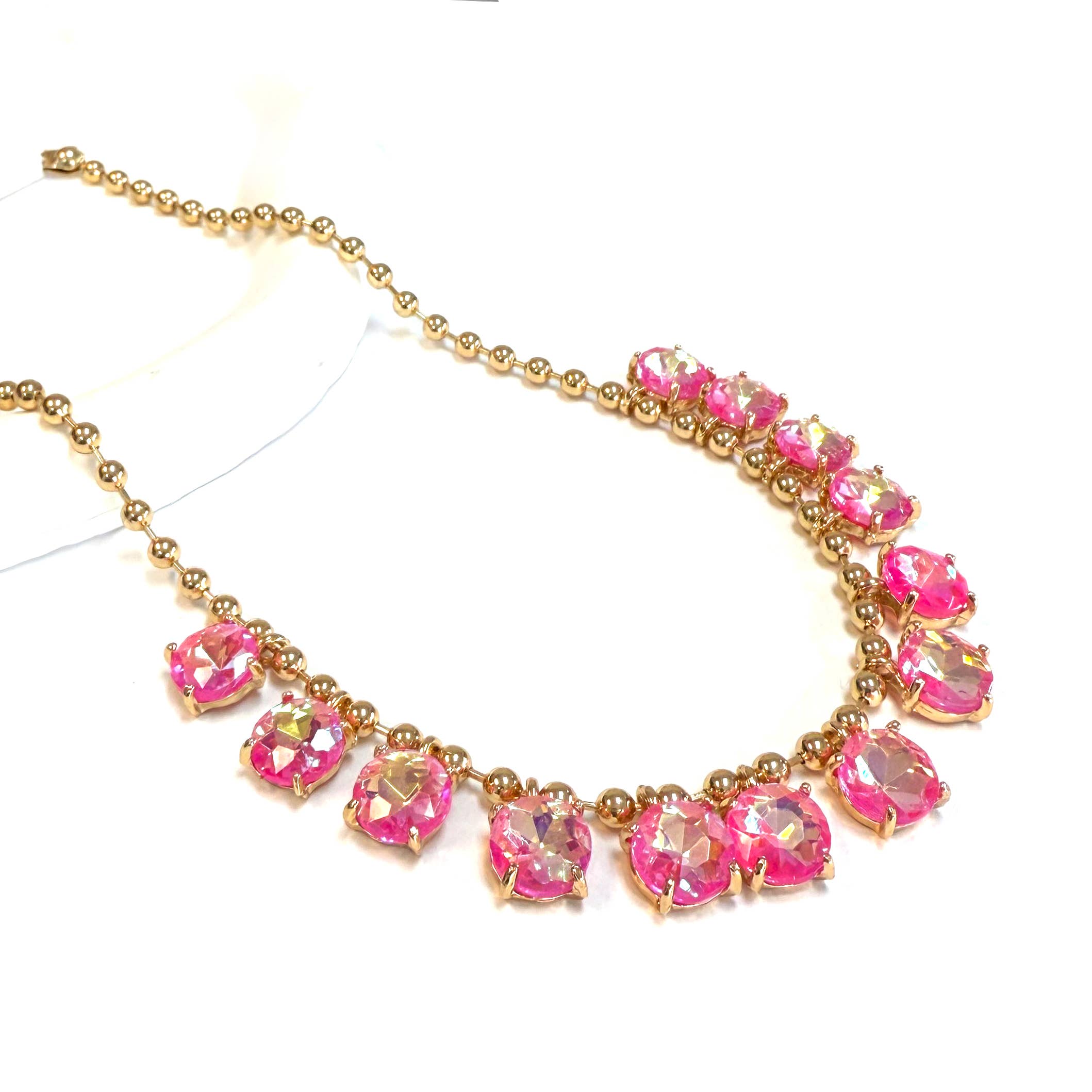 StarryNYC - Wholesale Beaded/Pearl Necklace - Crystal Glass Bead Dangle Station Ball Beaded Chain Necklace31