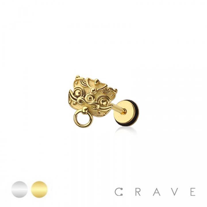 TAPPO FALSO IN ACCIAIO CHIRURGICO 316L A FORMA DI TESTA DI DRAGO per la vendita all'ingrosso da parte di CRAVE