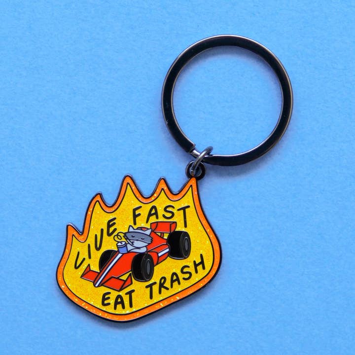 Portachiavi "Vivi veloce, mangia spazzatura" per la vendita all'ingrosso da parte di JaneLi.Co