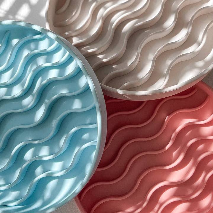 The Wave Bowl - Slow Feeder & Lick Bowl in Ocean for wholesale on Faire1