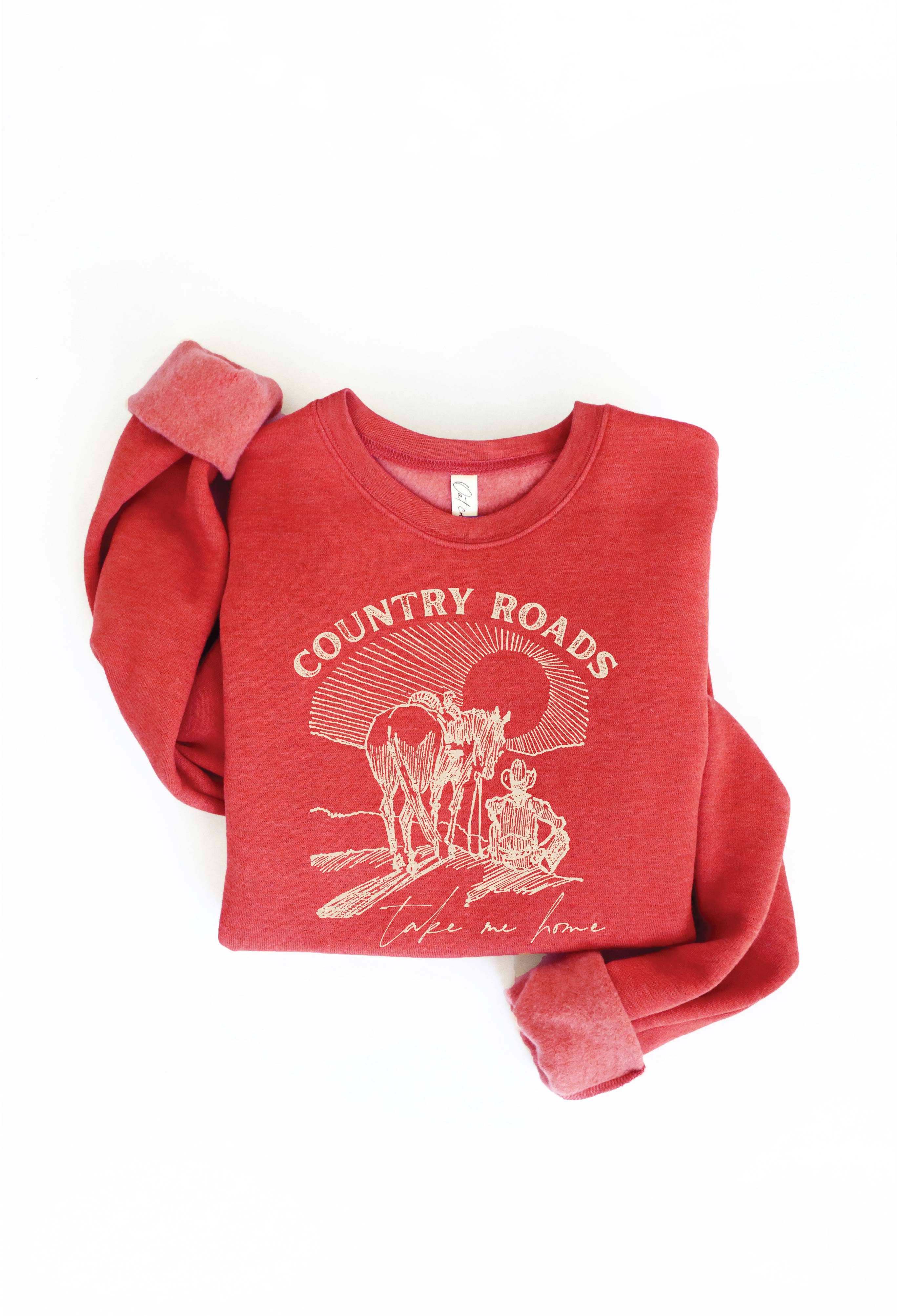 OAT COLLECTIVE - Wholesale Graphic Sweatshirt - Women's - COUNTRY ROADS TAKE ME HOME Graphic Sweatshirt8
