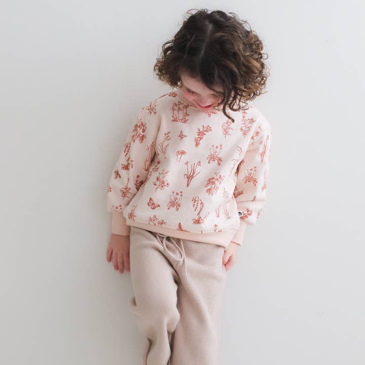 AW25 Bishop Sweater - Blush Meadow for wholesale by Burrow & Be Australia