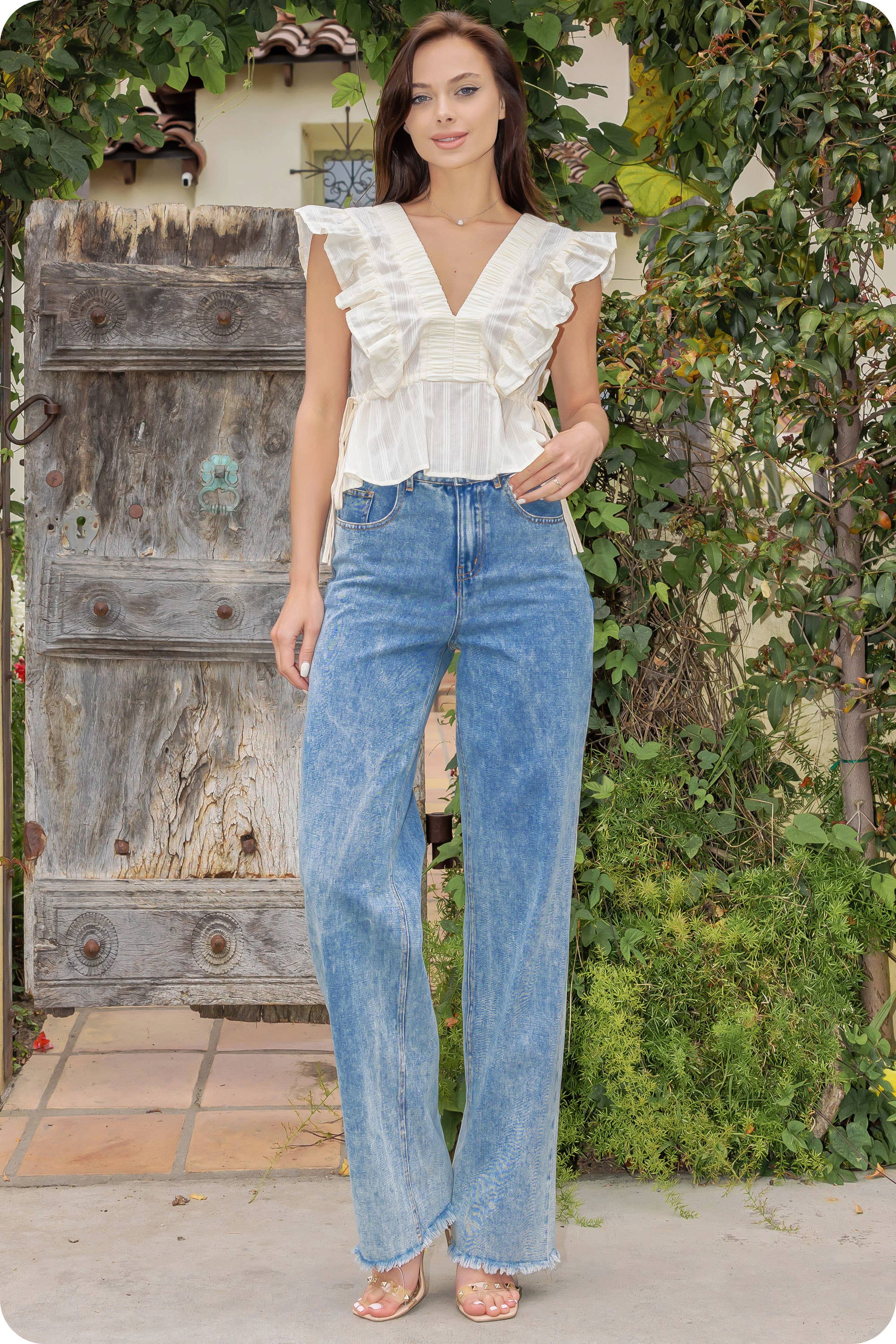 Strut & Bolt – wholesale Blouse – Women’s – Smocked Detail Ruffle Top11