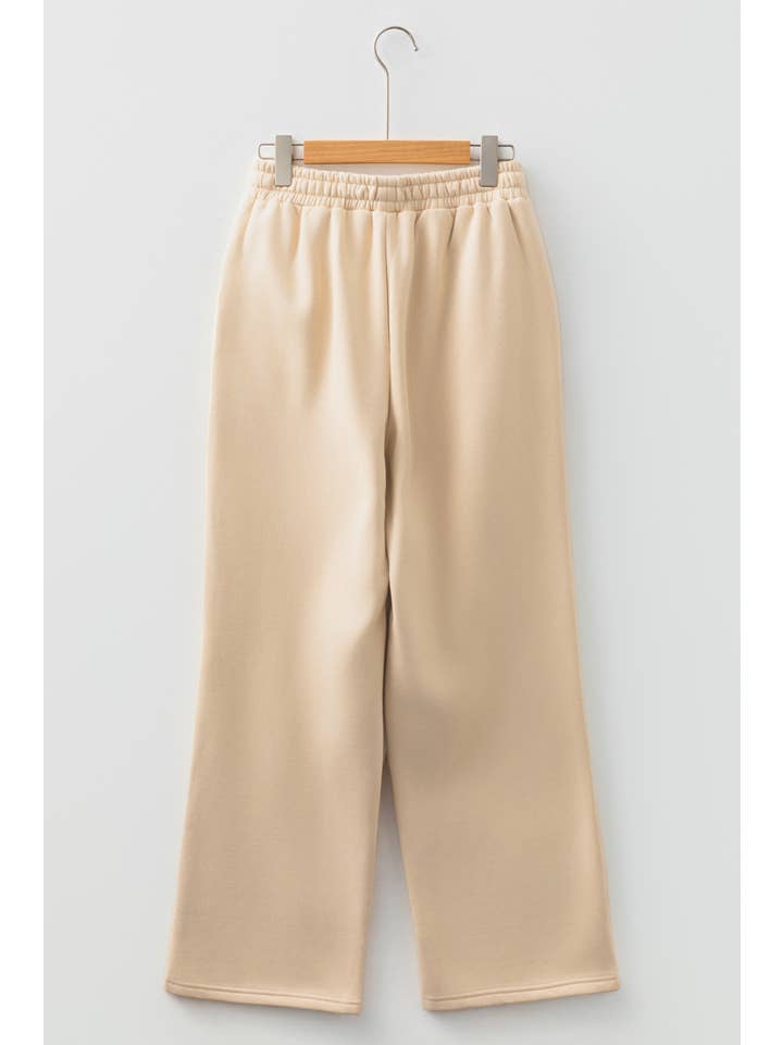 66DISCO - Wholesale Pants - Women's - Fleece Lined Leopard Drawstring Elastic Waist Solid Pants7