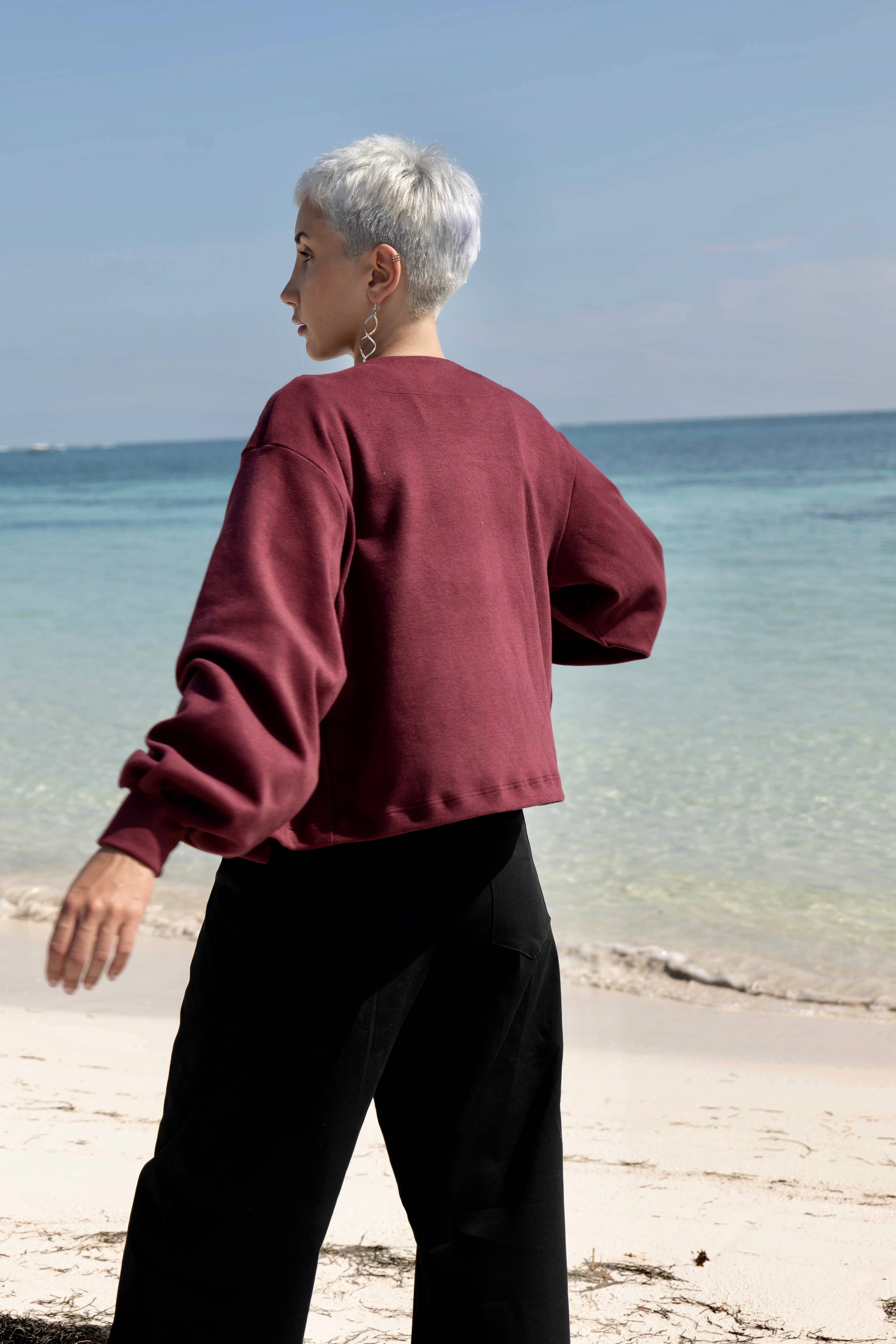 MAS Montreal - Vente Cardigan – femme - GILET GIZA CRIMSON2