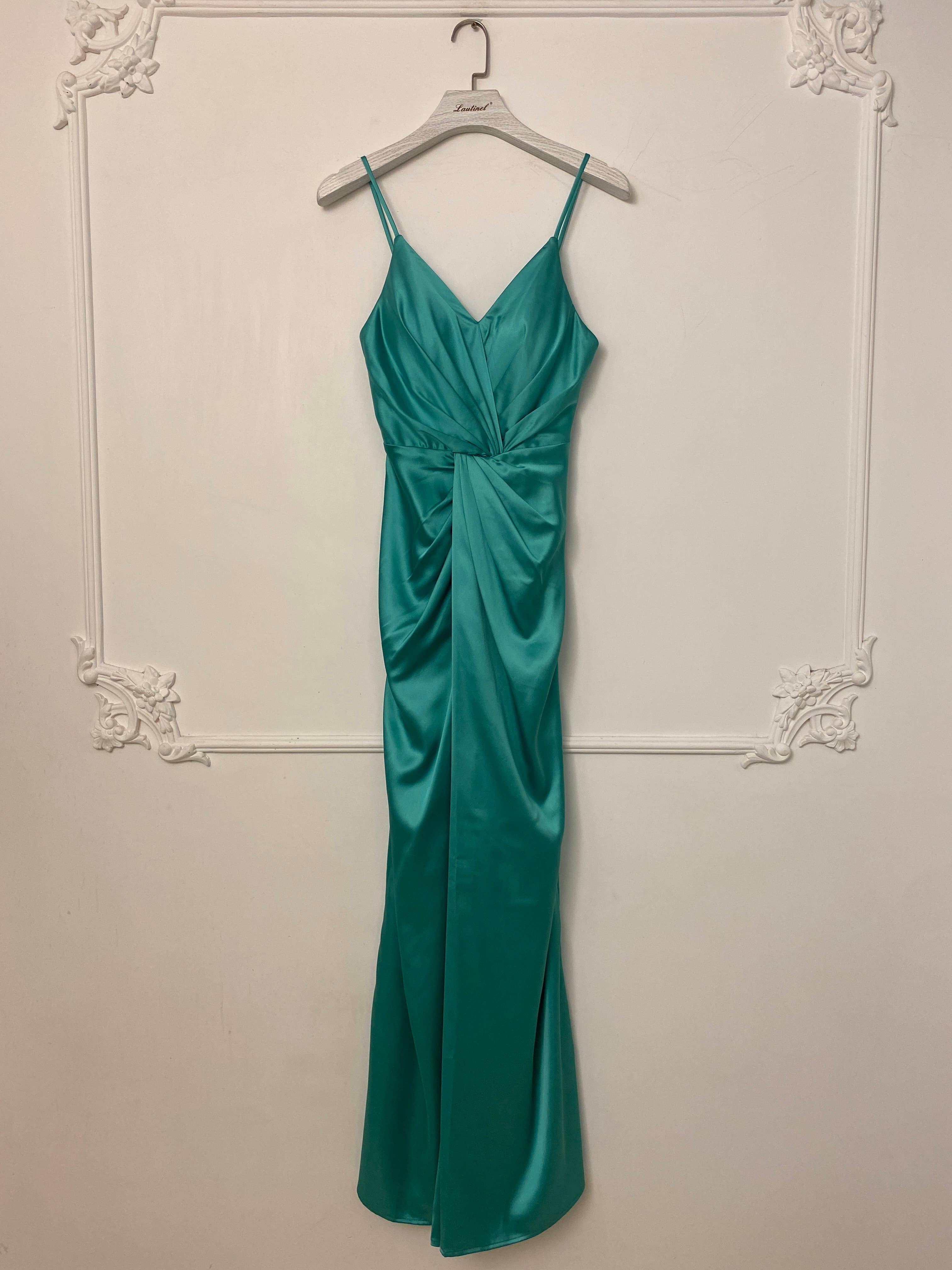 Lautinel – Engroshandel Aftenkjole - Dame – Lang satin bodycon aftenkjole R18758