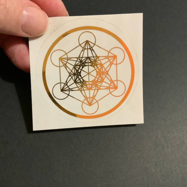 Spirit of Lemuria - Wholesale Sticker - Metatron’s Cube Foiled Sacred Geometry Sticker 63.5mm4
