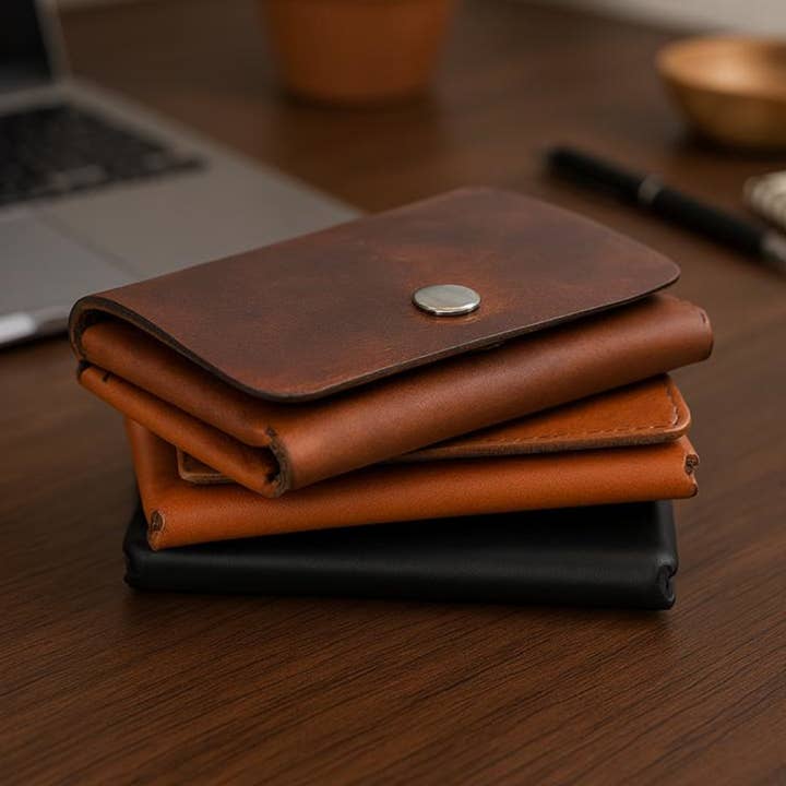 Leather Handcrafted Wallet Double Pouch, Slim Design and other Purchase Wholesale genuine leather wallet. Free Returns & Net 60 Terms on Faire trending on Faire.